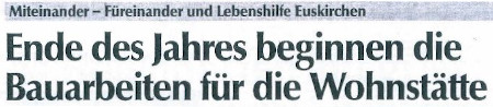 Bild des Zeitungsbericht über den Baubegin als PDF