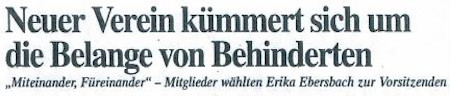 Bild des Zeitungsbericht über die Gründung des Vereins als PDF